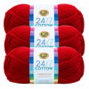 Picture of Lion Brand 24/7 Cotton Yarn, Yarn for Knitting, Crocheting, and Crafts, Red, Pack of 3