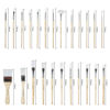 Picture of Paint Brushes Set of 24 Pieces Wooden Handles Brushes with Canvas Brush Case, Professional for Oil, Acrylic and Watercolor Painting