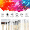 Picture of Paint Brushes Set of 24 Pieces Wooden Handles Brushes with Canvas Brush Case, Professional for Oil, Acrylic and Watercolor Painting