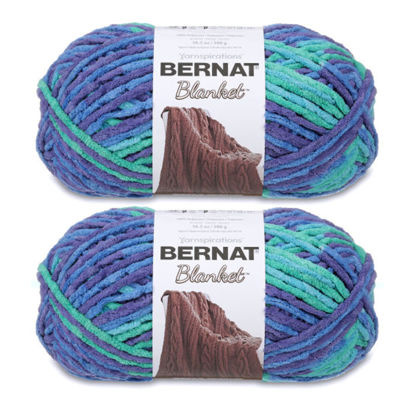 Bernat Baby Blanket BB Blue Twist Yarn - 1 Pack of 10.5oz/300g - Polyester  - #6 Super