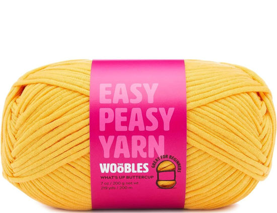 Picture of The Woobles Easy Peasy Yarn, Crochet & Knitting Yarn for Beginners with Easy-to-See Stitches - Yarn for Crocheting - Worsted Medium #4 Yarn - Cotton-Nylon Blend