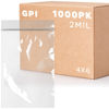 Picture of CLEAR PLASTIC RECLOSABLE ZIP BAGS - Bulk GPI Case Of 1000 4" x 6" 2 mil Thick Strong & Durable Poly Baggies With Resealable Zip Top Lock For Travel, Storage, Packaging & Shipping.