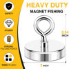 Picture of DIYMAG Super Strong Neodymium Fishing Magents,700LBS(317KG) Pulling Force Rare Earth Magnet with Countersunk Hole Eyebolt Diameter 2.95INCH(75mm) for Retrieving in River an Magnetic Fishing