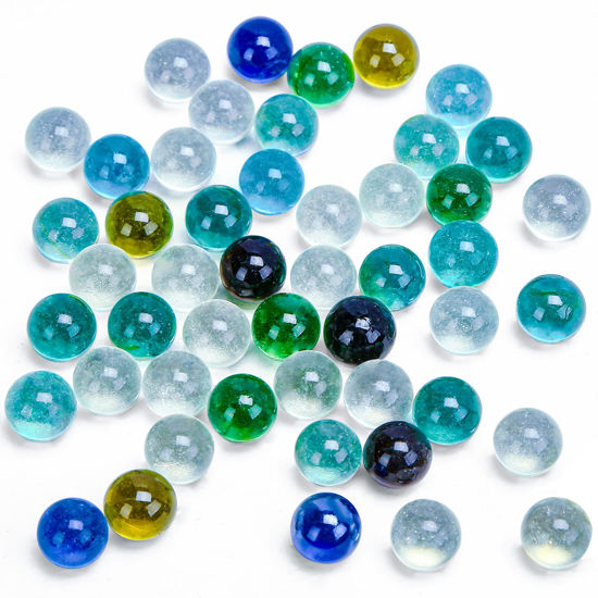 Picture of POPLAY 50 PCS Beautiful Player Marbles Bulk for Marble Games,Multiple Colors(1 Whistle for Free)