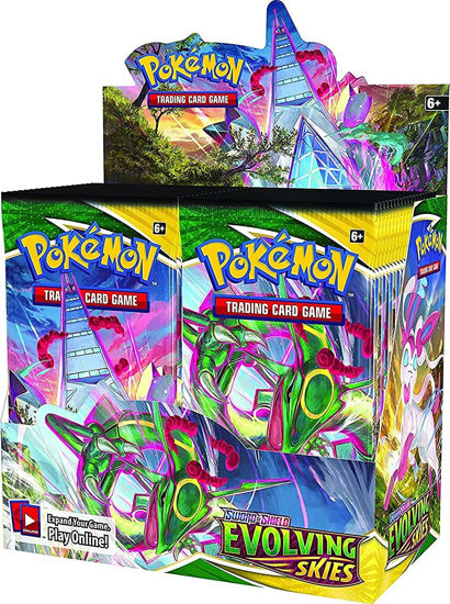 Picture of Pokémon TCG: Sword & Shield Evolving Skies Booster Box, Size: 4. Booster Display