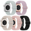 Picture of EOMTAM 5 Pack Braided Stretchy Adjustable Straps Compatible for Apple Watch Band 38mm 40mm 41mm 42mm 44mm 45mm 49mm for Women Men ,Sport Elastic Nylon Cloth Wristbands for iWatch Series Ultra 8 SE 7 6 5 4 3(Succulent,44)