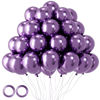 Picture of Voircoloria 105pcs Metallic Purple Balloons 12inch Chrome Purple Balloons for Boys Girls Birthday Baby Shower Gender Reveal Wedding Decorations