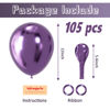 Picture of Voircoloria 105pcs Metallic Purple Balloons 12inch Chrome Purple Balloons for Boys Girls Birthday Baby Shower Gender Reveal Wedding Decorations