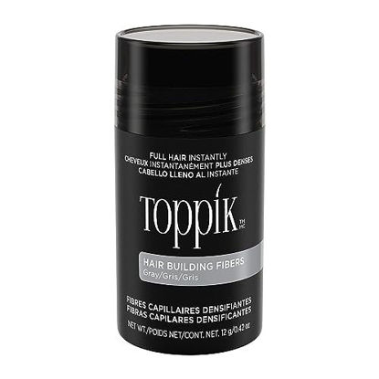 Picture of Toppik Hair Building Fibers, Gray, 12g | Fill In Fine or Thinning Hair | Instantly Thicker, Fuller Looking Hair | 9 Shades for Men & Women,0.42 Ounce (Pack of 1)