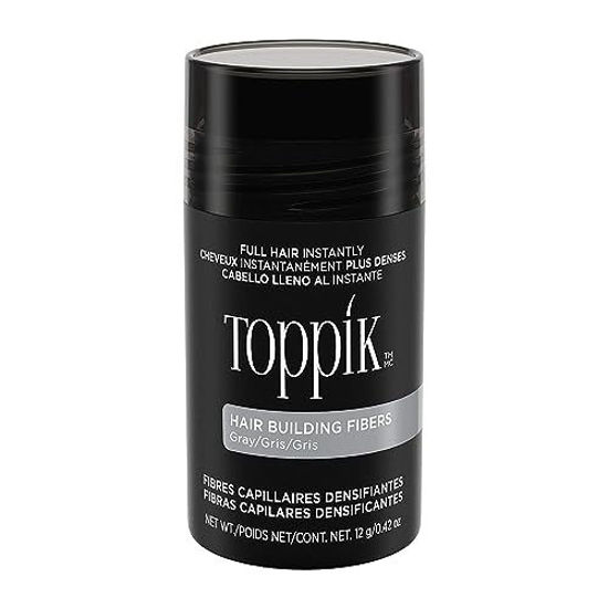 Picture of Toppik Hair Building Fibers, Gray, 12g | Fill In Fine or Thinning Hair | Instantly Thicker, Fuller Looking Hair | 9 Shades for Men & Women,0.42 Ounce (Pack of 1)