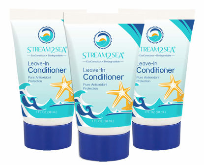 Picture of STREAM 2 SEA Leave In Conditioner Reef Safe Hair Conditioner Formula For Dry and Damaged Hair, 1 oz Pack of 3 Travel Size, Paraben Free Hair Detangler with UV Protection For All Hair Types