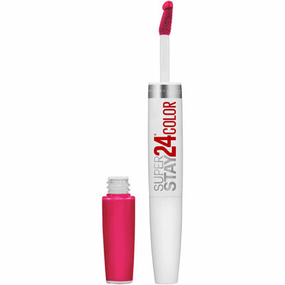 Picture of Maybelline New York Super Stay 24, 2-Step Liquid Lipstick Makeup, Long Lasting Highly Pigmented Color with Moisturizing Balm, Crisp Magenta, Neon Pink, 1 Count