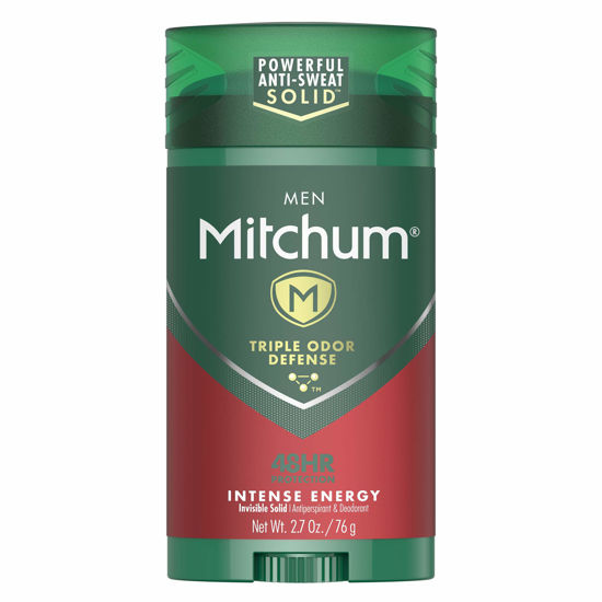 Picture of Mitchum Men's Deodorant, Antiperspirant Stick, Triple Odor Defense Invisible Solid, 48 Hr Protection, Dermatologist Tested, Intense Energy, 2.7 Oz (Pack of 1)