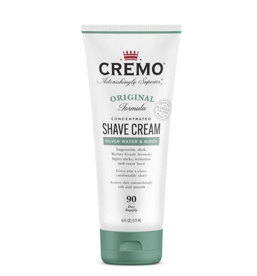 Picture of Cremo Barber Grade Silver Water & Birch Shave Cream, Astonishingly Superior Ultra-Slick Shaving Cream Fights Nicks, Cuts and Razor Burn, 6 Fl Oz