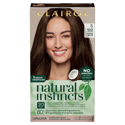 Picture of Clairol Natural Instincts Demi-Permanent Hair Dye, 5 Medium Brown Hair Color, Pack of 1