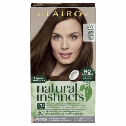 Picture of Clairol Natural Instincts Demi-Permanent Hair Dye, 5W Medium Warm Brown Hair Color, Pack of 1