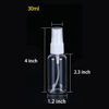 Picture of Spray Bottles, 30 Pack 30ml 1oz Clear Empty Fine Mist Plastic Mini Travel Bottle Set, Small Refillable Liquid Containers