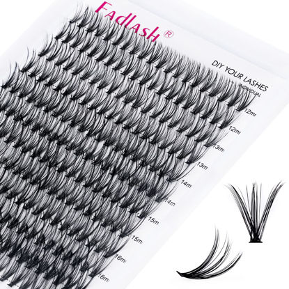 Picture of Cluster Lashes 12-18mm Mix Individual Lashes Long DIY Lash Extension D Curl Lash Clusters Soft Individual Lash Extensions Eyelash Clusters Wispy Cluster Eyelash Extensions (30D-0.07D, 12-18mm)