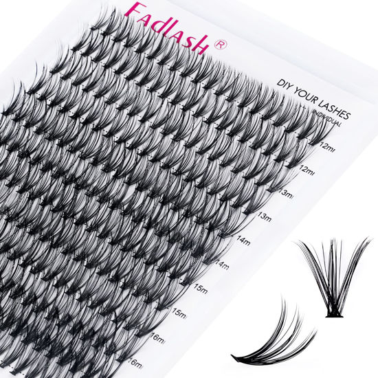 Picture of Cluster Lashes 12-18mm Mix Individual Lashes Long DIY Lash Extension D Curl Lash Clusters Soft Individual Lash Extensions Eyelash Clusters Wispy Cluster Eyelash Extensions (30D-0.07D, 12-18mm)