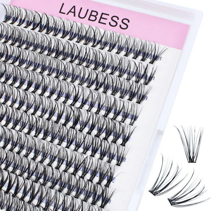 Picture of Lash Clusters 20D Individual Lashes D Curl Cluster Lashes 18mm Eyelash Clusters DIY Lash Extension Kit Cluster Eyelash Extensions (20D-0.07D, 18mm)