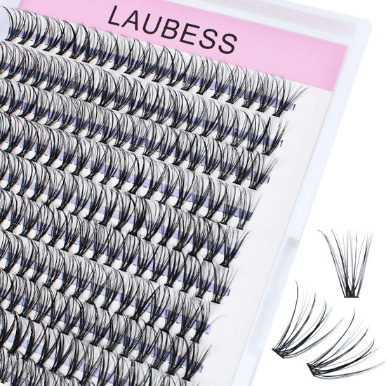 Picture of Lash Clusters 20D Individual Lashes D Curl Cluster Lashes 18mm Eyelash Clusters DIY Lash Extension Kit Cluster Eyelash Extensions (20D-0.07D, 18mm)