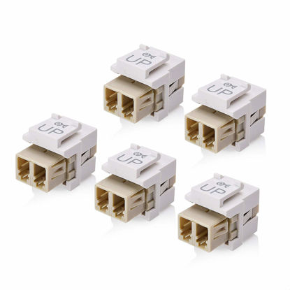 Picture of Cable Matters 5-Pack LC UPC Duplex Fiber Optic Keystone Coupler Jack, OM1/OM2/OM3/OM4 Multimode, OS2 Single Mode Support