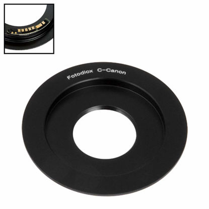 Picture of Fotodiox Lens Mount Adapter Compatible with C-Mount CCTV/Cine Lens to Canon EOS (EF, EF-S) Mount D/SLR Camera Body - with Gen10 Focus Confirmation Chip