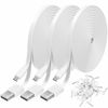 Picture of 3 Pack 10FT Power Extension Cable for WyzeCam, WyzeCam Pan,WYZE Cam OG, KasaCam Indoor, NestCam Indoor, Blink,Cloud Cam, USB to Micro USB Durable Charging and Data Sync Cord for Security Camera(White)