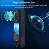 Picture of debous Sticky Lens Guard Set Silicone Case Screen Protector for Insta360 X3 X 3 Accessories Kit Anti-scratch Tempered Glass Protective Film Soft Bag Sleeve Cover