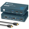 Picture of Steetek HDMI KVM Switch USB 3.0, 2 in 1 Out 4K@60Hz Kvm Switch, for 2 Computers Share 1 Monitor 1 Set Keyboard Mouse USB 3.0 Kvm Switch, Button Switching, with 2 USB and 2 HDMI Cables