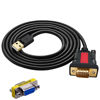 Picture of ELECABLE USB to RS232 DB9 Serial (9-Pin) Adapter Cable 5ft Compatible with MAC OS, Windows, Android, Linux (USB A)