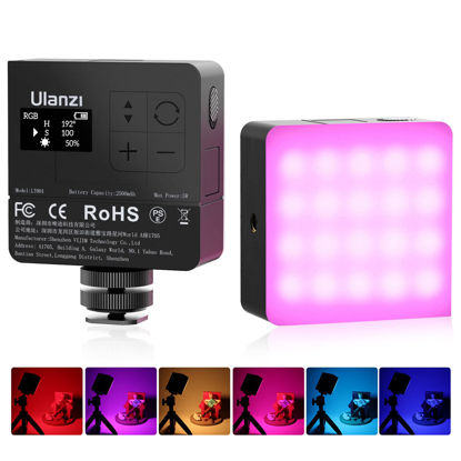 Picture of ULANZI VL49 Pro RGB Video Light, Mini Rechargeable LED Camera 360° Full Color Portable,2500-9000K Dimmable LED Panel Lamp w LCD Display,Photography Lighting Support Magnetic Attraction