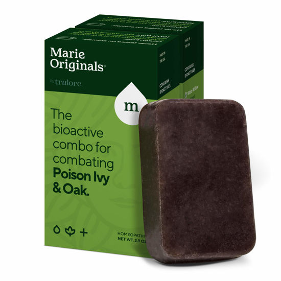 Picture of MARIE'S ORIGINAL Poison Ivy Soap Bar | All Natural Poison Ivy Treatment | Anti-Itch Skin Cleanser Bar Wash for Poison Ivy, Poison Oak & Sumac | Soothes & Relieves Rashes | 2.9 Ounces (2 Pack)