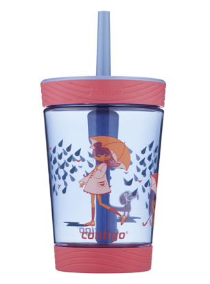 Picture of Contigo Kids Spill-Proof 14oz Tumbler with Straw and BPA-Free Plastic, Fits Most Cup Holders and Dishwasher Safe, Raining Cats & Dogs