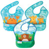 Picture of Tiny Twinkle Mess-Proof Baby Bib - Waterproof Bib for Baby Boy or Girl - Machine Washable - Adjustable Closure PVC BPA & Phthalate Free -Great for Travel - Baby Food Bibs (3 Pack, Bear, Crab, Giraffe)