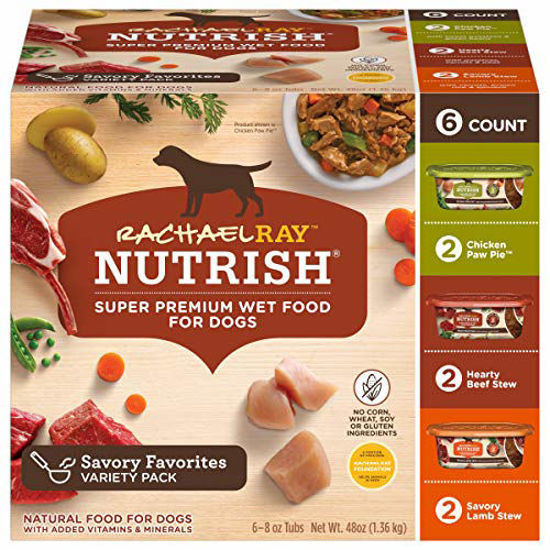 Picture of Rachael Ray Nutrish Premium Natural Wet Dog Food, Savory Favorites Variety Pack, 8 Ounce Tub (Pack of 6)