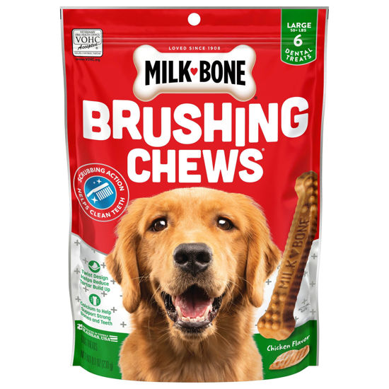 Picture of Milk-Bone Original Brushing Chews, 6 Large Daily Dental Dog Treats (Pack of 5)