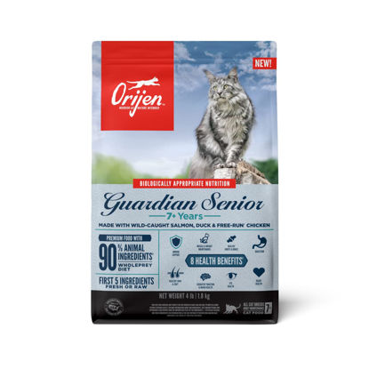 Picture of ORIJEN GUARDIAN SENIOR Dry Cat Food, Grain Free Cat Food for Senior Cats, WholePrey Ingredients, 4lb