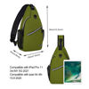 Picture of MOSISO Sling Backpack, Multipurpose Crossbody Shoulder Bag Travel Hiking Daypack, Army Green, Medium