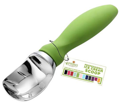 Picture of Spring Chef Ice Cream Scoop with Comfortable Handle, Professional Heavy Duty Sturdy Scooper, Premium Kitchen Tool for Cookie Dough, Gelato, Sorbet, Green