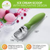 Picture of Spring Chef Ice Cream Scoop with Comfortable Handle, Professional Heavy Duty Sturdy Scooper, Premium Kitchen Tool for Cookie Dough, Gelato, Sorbet, Green