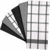 Picture of Premium Kitchen Towels (20”x 28”, 6 Pack) | Large Cotton Kitchen Hand Towels | Flat & Terry Towel | Dish Towels | Black Kitchen Towels | Highly Absorbent Tea Towels Set With Hanging Loop | Black Check