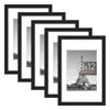 Picture of upsimples 8x12 Picture Frame Set of 5,Display Pictures 6x8 with Mat or 8x12 Without Mat,Wall Gallery Photo Frames,Black