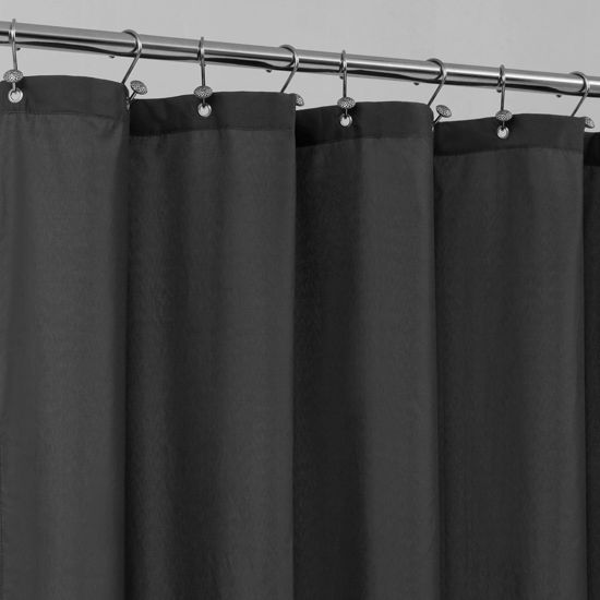 Picture of ALYVIA SPRING Extra Long Fabric Shower Curtain Liner Waterproof - 72" x 84", Soft & Lightweight XL Shower Curtain with 3 Magnets, Machine Washable - 72x84, Black