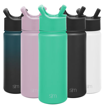 Simple Modern Kids Disney Water Bottle 2-Pack Set, 16-oz. Break Resistant  Plastic & 14-oz. Stainless Steel with Straw Lid (Assorted Designs)