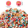 Picture of Colored Letter Beads, DECYOOL 1900Pcs 4×7mm Colorful Gold Acrylic Alphabet Beads with 1 Roll Elastic String for Bracelet Necklace Jewelry Making Supplies