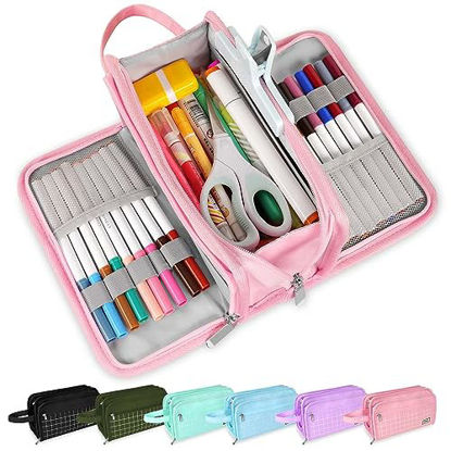 Sooez Large Grid Mesh Pencil Case, Big Capacity Clear Pencil Pouch Pen Bag  with Zipper, Cute Stationery Organizer Transparent Makeup Bag for Adult