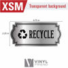 Picture of Recycle and Trash Logo Symbol - Elegant Golden Look for Trash Cans, Containers, and Walls - Laminated Vinyl Decal (XSmall, Silver - Elegant 2)