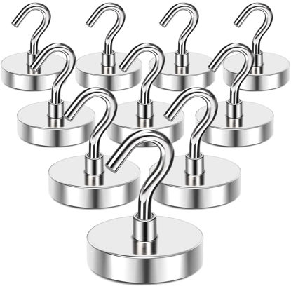 Picture of MIKEDE Strong Magnetic Hooks, 110Lbs Heavy Duty Magnetic Hooks for Cruise Cabin, Neodymium Earth Magnets with Hooks for Hanging, Super Metal Industrial Magnetic Hanger for Grill, Cruise, Storage