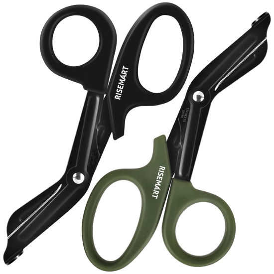 GetUSCart- Trauma Shears - RISEMART Medical Scissors Bandage Scissors for  Nurses, 7.5 Fluoride Coated Non-stick Blades Stainless Steel Nursing  scissors for Doctor, Nurses, Nursing Students,EMS Black+Green